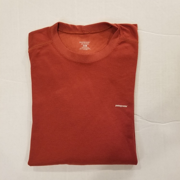 Patagonia Mens Size Extra Large XL Capilene Baselayer Long Sleeve T-Shirt Orange - Picture 1 of 10